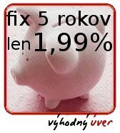 Super HYPOúver na bývanie s fixom za 1,99%.
